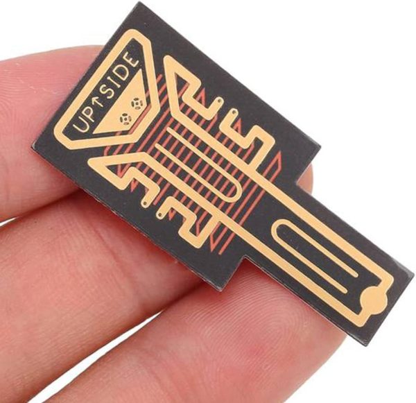 Close-up view of SP-11 Pro antenna signal booster sticker in black and gold