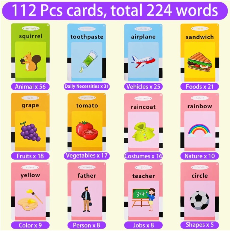 Montessori style early learning flashcard reader for children