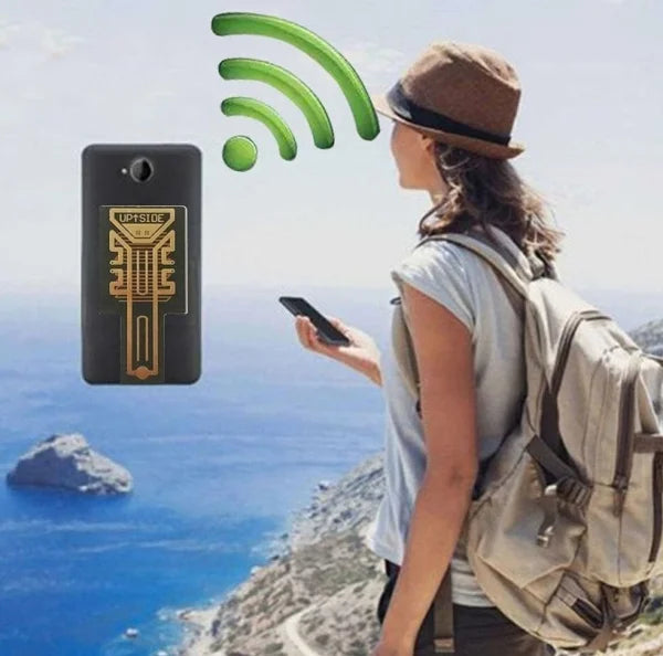 SP-11 Pro antenna booster sticker keeping strong signal while traveling in mountains